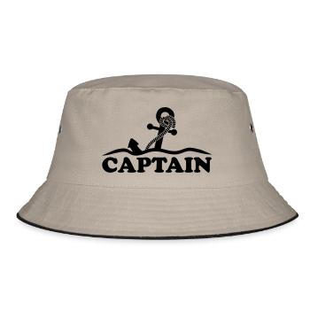 Anchor under water waves Captain design - Bucket Hat - khaki/black - Front