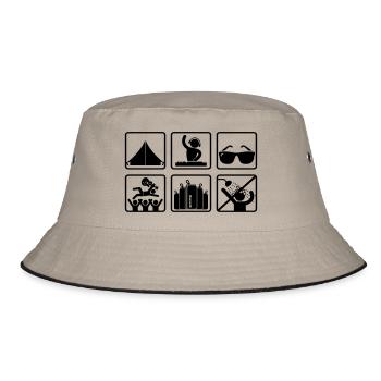 Festival life - Bucket Hat - Khaki/Schwarz - Vorne
