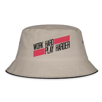 Play Harder logo - Bucket Hat - khaki/black - Front