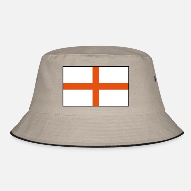 England Flagge 2 - Bucket Hat - Khaki/Schwarz