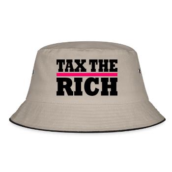 Tax the rich - Bucket Hat - Khaki/Schwarz - Vorne