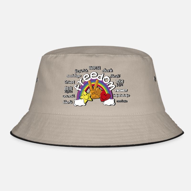 regenbogen - Bucket Hat - Khaki/Schwarz
