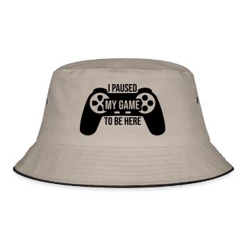 Game Paused Controller - Bucket Hat - khaki/black - Front