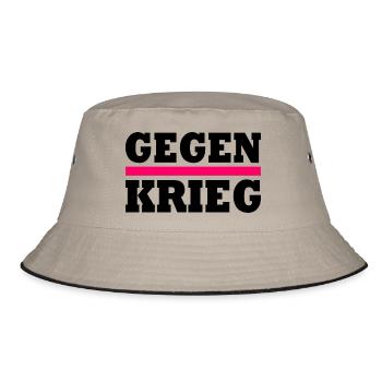 Gegen krieg - Bucket Hat - Khaki/Schwarz - Vorne