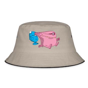 Energiestaubsauger Monster - Bucket Hat - Khaki/Schwarz - Vorne