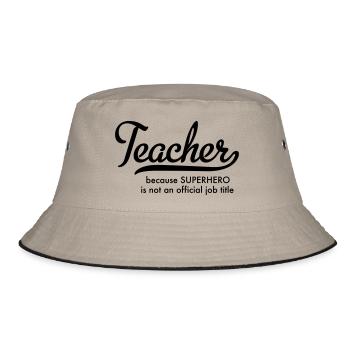 Lehrer - Bucket Hat - Khaki/Schwarz - Vorne