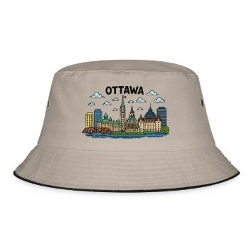 Ottawa City Canada - Bucket Hat - khaki/black - Front
