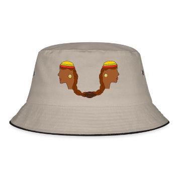 Haarig verbunden - Bucket Hat - Khaki/Schwarz - Vorne