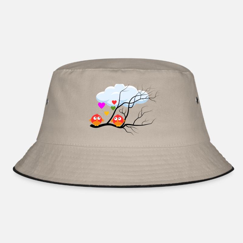 Vogerlliebe rosa rosa - Bucket Hat - Khaki/Schwarz