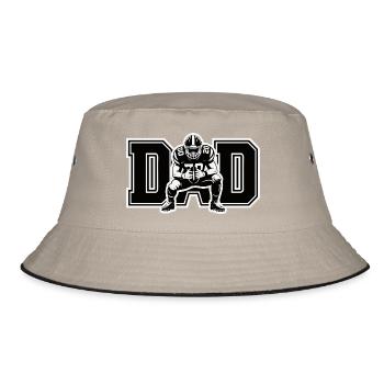 Football Player String Art Design - Bucket Hat - khaki/black - Front
