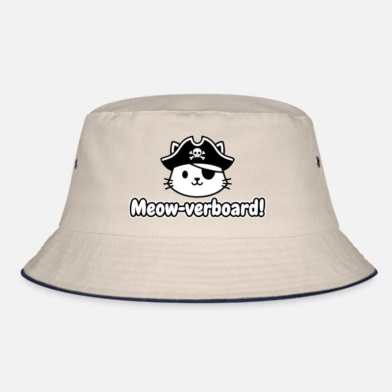 Cat Pirate Meow Board Design Bucket Hat