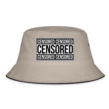 Censored Funny Statement Freedom Logo - Bucket Hat - khaki/black - Front