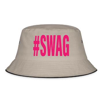 Swag Funny 2000S Nostalgia Y2K Hashtag Meme - Bucket Hat - Khaki/Schwarz - Vorne