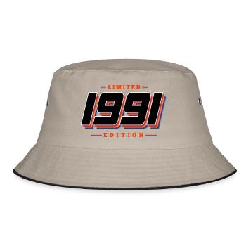 35. Geburtstag Limited Edition Jahrgang 1991 - Bucket Hat - Khaki/Schwarz - Vorne