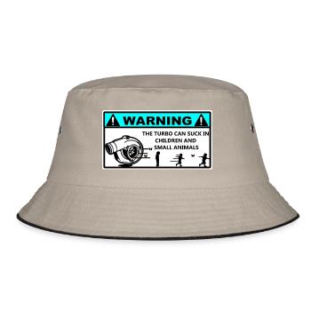 Aufkleber - Bucket Hat - Khaki/Schwarz - Vorne