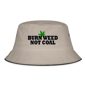 Burn weed not coal - Bucket Hat - khaki/black - Front