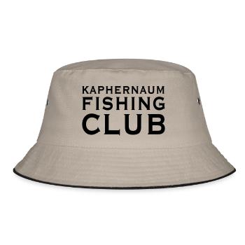 fishing solo - Bucket Hat - Khaki/Schwarz - Vorne