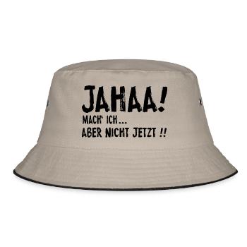 genervt - Bucket Hat - Khaki/Schwarz - Vorne