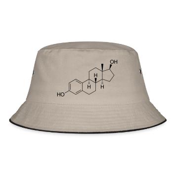 Estrogen (Female Sex Hormone) Molecule - Bucket Hat - khaki/black - Front