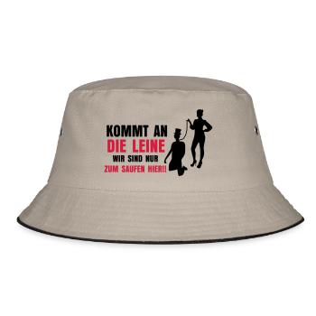 ... KOMMT AN DIE LEINE - Bucket Hat - Khaki/Schwarz - Vorne