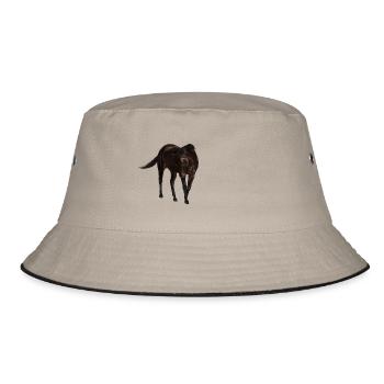 Pferd - Bucket Hat - Khaki/Schwarz - Vorne
