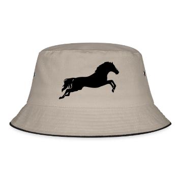 Pferd - Bucket Hat - Khaki/Schwarz - Vorne