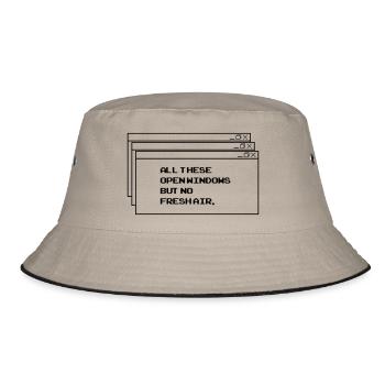 All These open Windows - Bucket Hat - Khaki/Schwarz - Vorne