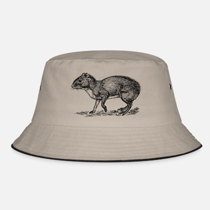 Nagetier - Bucket Hat - Khaki/Schwarz