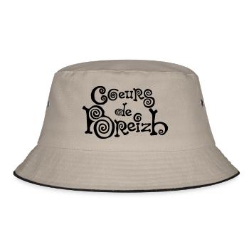 hearts of breizh brittany breton bzh logo - Bucket Hat - khaki/black - Front