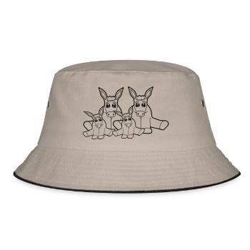paar liebe familie geschwister nachwuchs junges ma - Bucket Hat - Khaki/Schwarz - Vorne