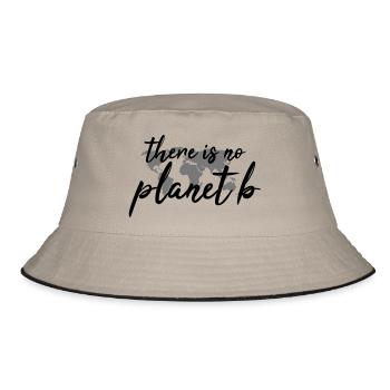 There is no planet b - Bucket Hat - Khaki/Schwarz - Vorne