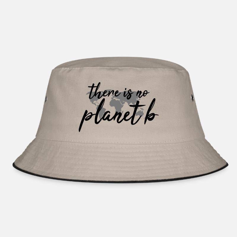 There is no planet b - Bucket Hat - Khaki/Schwarz