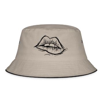 Lèvres sexy, pour tomber amoureux, idée cadeau - Bob - kaki/noir - Devant