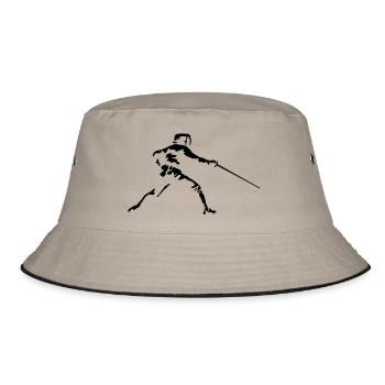 fechten_122012_a_1c - Bucket Hat - Khaki/Schwarz - Vorne