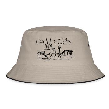Köln Panorama - Bucket Hat - Khaki/Schwarz - Vorne