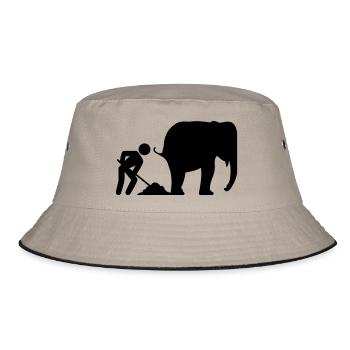 Elephant shit - Bucket Hat - Khaki/Schwarz - Vorne