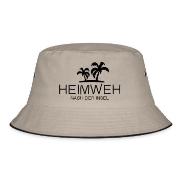 Heimweh nach der Insel - Bucket Hat - Khaki/Schwarz - Vorne