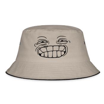 dessin animé sourire drôle visage tête yeux bouche zae - Bob - kaki/noir - Devant