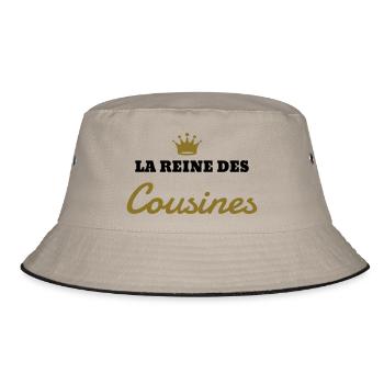 Cousin - Cousine - Famille - Bébé - Naissance - Bucket Hat - khaki/black - Front