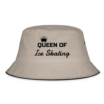 Eislaufen Eisläufer Sport Sportler Spieler - Bucket Hat - Khaki/Schwarz - Vorne