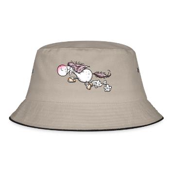 Horse gives full throttle - Horses - Gallop - Pony - Bucket Hat - khaki/black - Front