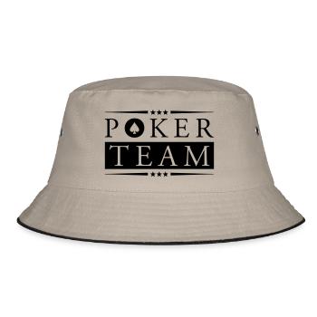 poker team - Bucket Hat - Khaki/Schwarz - Vorne