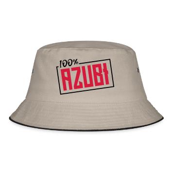 azubi 100 prozent - Bucket Hat - Khaki/Schwarz - Vorne
