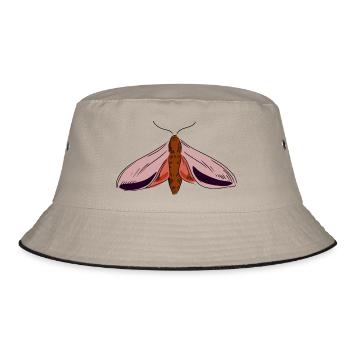 Butterfly moth moth insect moth - Bucket Hat - khaki/black - Front