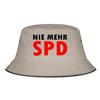 Nie mehr spd - Bucket Hat - Khaki/Schwarz - Vorne