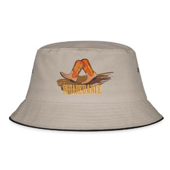 Square Dance - Cowboystiefel auf dem Parkett - Bucket Hat - Khaki/Schwarz - Vorne