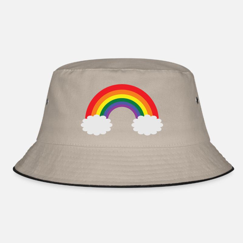 Regenbogen LGBTQ Design - Bucket Hat - Khaki/Schwarz