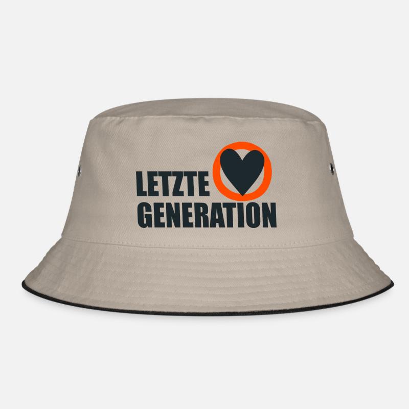 Letzte Generation - Design 4 - Bucket Hat - Khaki/Schwarz