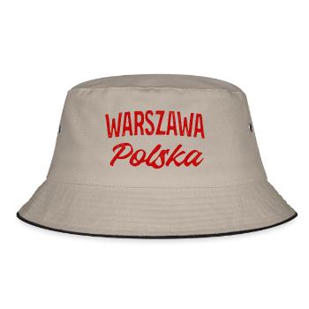 Warszawa Polska Retro Script - Bucket Hat - khaki/black - Front