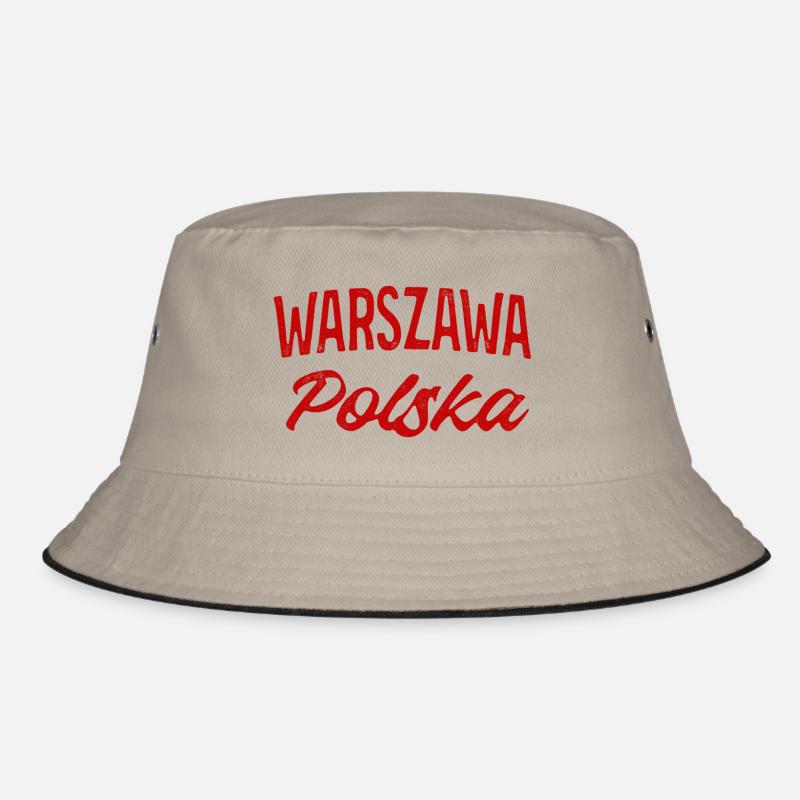 Warszawa Polska Retro Script Bucket Hat